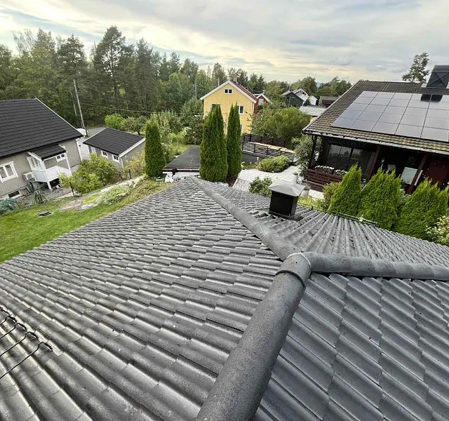 Bilde av nytt tak på enebolig